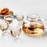 HOT! New Products Fashion Design Transparent Tea Pot And Kettle Set